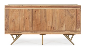 Servanta Raida, 140 cm, cu 2 uși, din lemn de acacia, stil vintage, 140x40x76 cm - Img 4