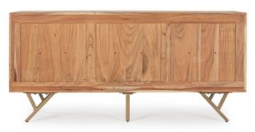 Servanta Raida, 160 cm, cu 3 uși, din lemn de acacia, stil vintage, 160x40x76 cm - Img 4