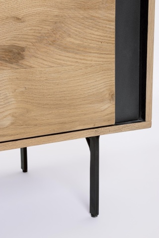 Servanta Stanwood cu 3 uși și 3 sertare, furnir de stejar și oțel, finisaj natural, 200x45x85 cm - Img 8