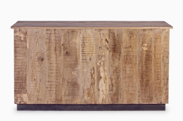 Servanta Tudor, 2 uși, 3 sertare, din lemn de mango și oțel, finisaj nitrocelulozic, 150x38x85 cm - Img 4