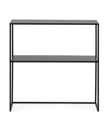 Set 2 Consolă dreptunghiulară Alrik, din oțel vopsit electrostatic, negru, 78x27x78 cm - Img 2