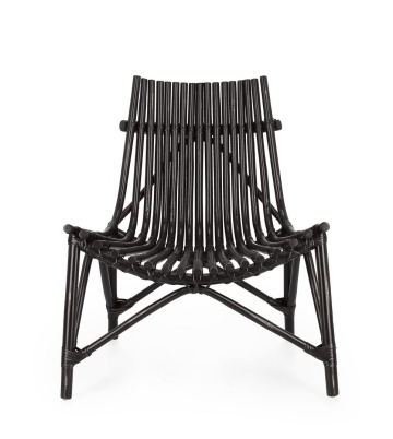 Set 2 Fotolii lounge Menendez, din ratan, negru, 77 x 80 x 84 cm - Img 4