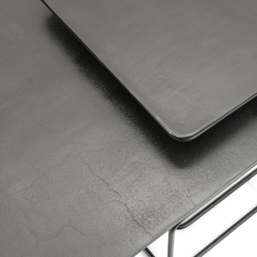 Set 2 masute de cafea patrate din metal Oliver 52x52x41 cm gri - Img 2