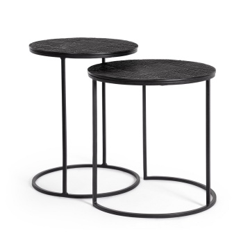 Set 2 măsuțe de cafea rotunde Aziza, din oțel și aluminiu, diametru 39 și 35 cm - Img 5