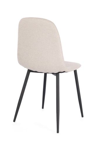 Set 4 scaune Irelia, din poliester, Negru/Bej, 52,5x42,5x90 cm - Img 2