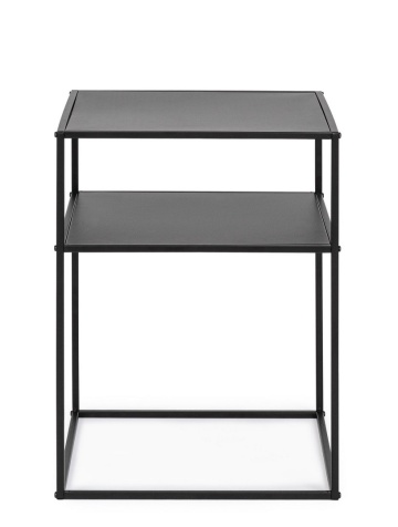 Set 6 masute laterale pătrată Alrik, din oțel vopsit electrostatic, negru, 37,5x37,5x50,5 cm - Img 2