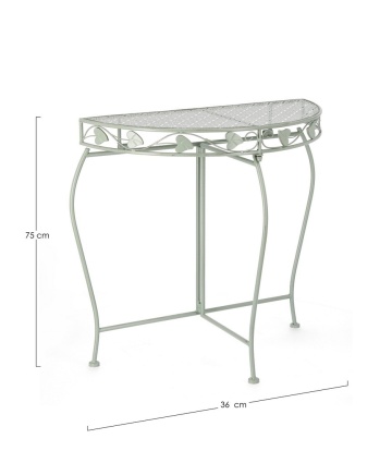 Set de 2 console Harriet, din oțel vopsit electrostatic, salvie, 75x36x75 cm - Img 2