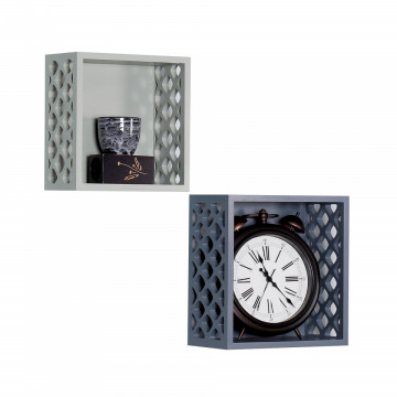 Set de 2 etajere Missouri 10,5cm/12cm x 23,5cm/27cm x 23,5cm/27cm albastru/verde - Img 4
