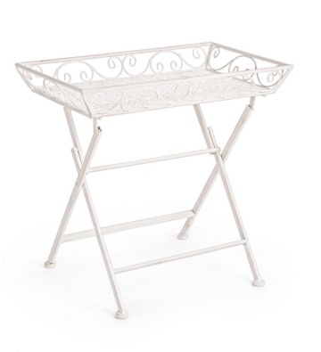 Set de 2 măsuțe de cafea Emily, pliabile, din oțel vopsit electrostatic, 63x40x60 cm