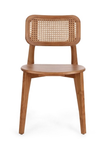 Set de 2 scaune Abby, din lemn de tec și ratan, finisaj natural, 52 x 56 x 83.5 cm - Img 4