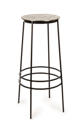 Set de 2 scaune de bar Amira, metal auriu antichizat, diametru 36 cm, înălțime 77 cm