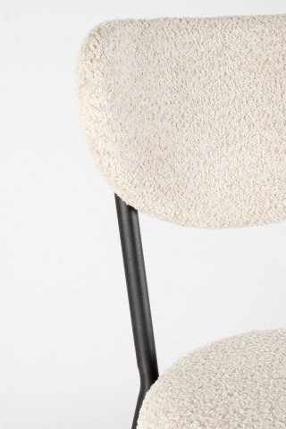 Set de 2 scaune Ludmilla, tapițerie bouclé, crem, 47x50x77.5 cm - Img 7
