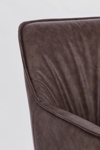 Set de 2 scaune pivotante din piele ecologică, maro închis, 59.5x61x84 cm - Img 6
