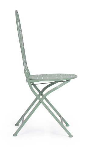 Set de 2 scaune pliabile din oțel, culoare salvie, 40x40x94 cm - Img 7