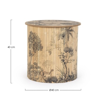 Set de 3 Măsuțe de cafea rotunde Namika, din bambus, diametru 40 cm, înălțime 40 cm - Img 2