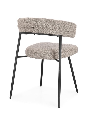 Set de 4 scaune Amaia, oțel și poliester, gri fumuriu, 59x53x80 cm - Img 2