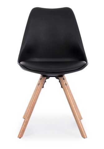 Set de 4 scaune New Trend, din plastic și lemn de fag, negru, 54x49x83.5 cm - Img 3