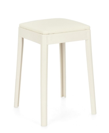 Set de 4 taburete Scooby, din polipropilenă și piele ecologică, negru, 34x34x49 cm