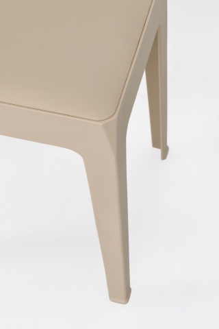 Set de 6 taburete moderne cu șezut din piele ecologică, taupe, 33x33x47 cm - Img 3