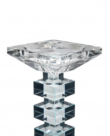 Suport lumanare din sticla de cristal Azalea III, transparent - Img 2