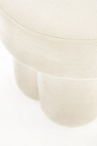 Taburet din material textil, alb, 42x42x43 cm - Img 3