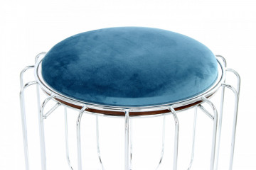 Taburet tapitat/masuta de cafea rotund/a Comfortable 50x50x45 cm albastru - Img 7