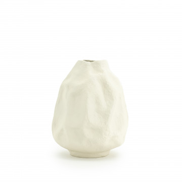 Vaza de aluminiu Dent medie alba 26.5 cm