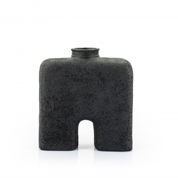 Vaza de ceramica Arca mica neagra 32 cm