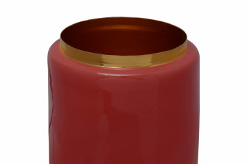 Vaza din fier Art Deco, corai / auriu 15x15x30 cm - Img 3