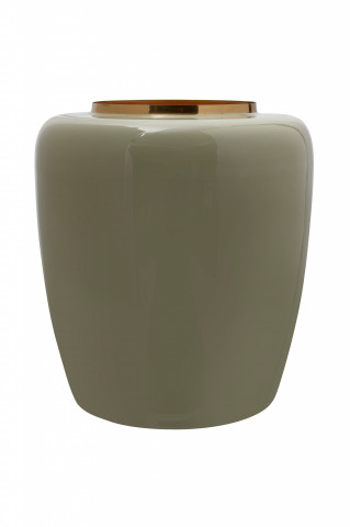 Vaza din fier Art Deco, verde / auriu 34x34x36,5 cm