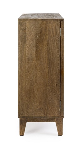 Vitrină cu 2 uși Remington, din lemn de mango cu finisaj nitrocelulozic și sticlă ambră, 80 x 40 x 100 cm - Img 5