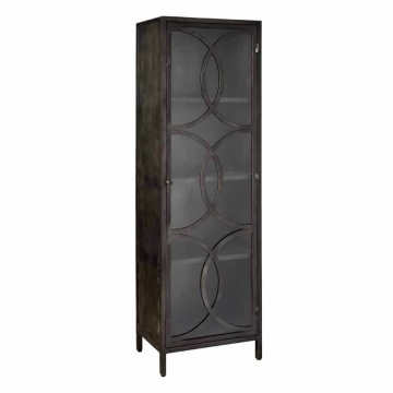 Vitrina Stelvio din metal si sticla neagra 55,5 cm