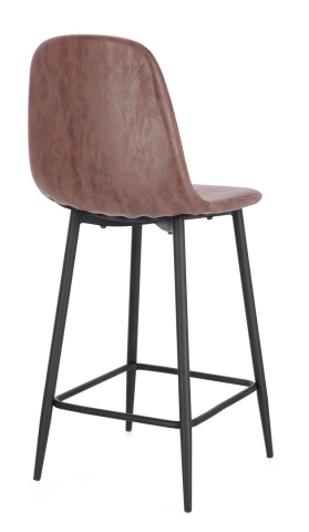 Acest set de două scaune de bar combină un design de inspirație vintage cu funcționalitatea modernă, fiind ideal pentru insula din bucătărie sau zona de bar. Șezutul confortabil este realizat din polipropilenă și acoperit cu piele ecologică (poliuretan) d - Img 2