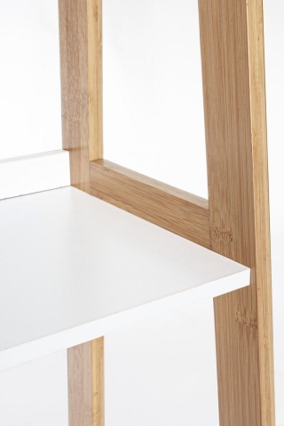 Biblioteca Brooklyn din lemn de bambus alb mat 180 cm - Img 5