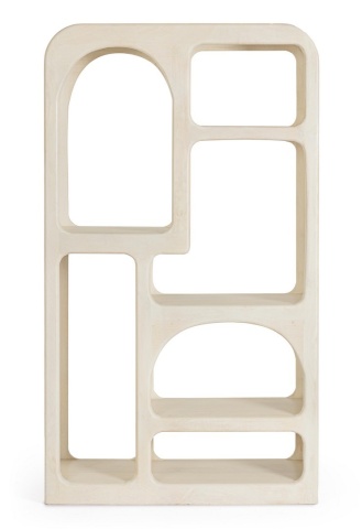 Bibliotecă Cairo din lemn de mango cu 6 rafturi alba 160 cm - Img 3