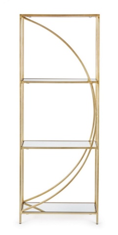 Biblioteca Elenor cu structură metalică și rafturi din sticlă 151,5 cm - Img 3