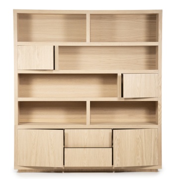 Biblioteca Helsinki din lemn de stejar natural 200x220cm - Img 2