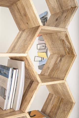 Bibliotecă Wahida din lemn de mango 186 cm - Img 6