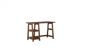 Birou din lemn de pin Perla maro 120 cm - Img 3