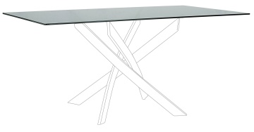 Blat din sticlă masă dining Glamour, 160x90 cm