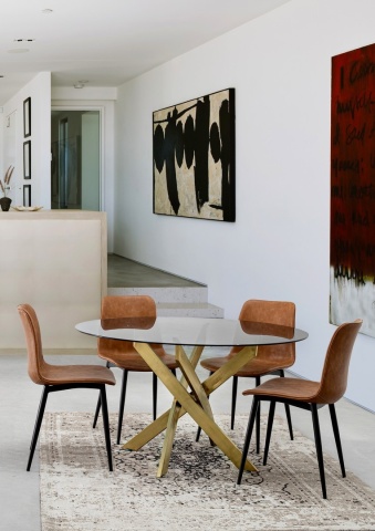 Blat din sticlă masă dining Glamour, Ø120 cm - Img 6