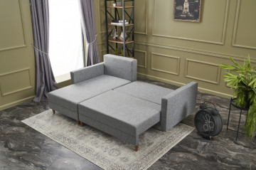 Colar Aydam pe stanga gri deschis, 3 locuri, extensibil - Img 4