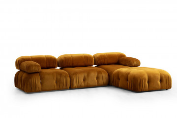 Coltar Bubble modular, 3 locuri, mustar