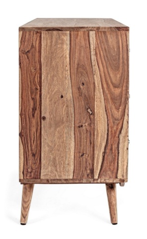 Comodă Kant cu 3 sertare, din lemn de sheesham, finisaj natural, 87.5x40x77 cm - Img 5