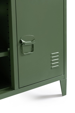 Comodă TV Cambridge, cu 2 uși, din oțel vopsit epoxidic, verde, 120,5x40x58,5 cm - Img 6