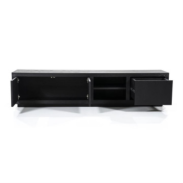 Comoda TV din lemn de stejar Helsinki 200cm neagra - Img 2