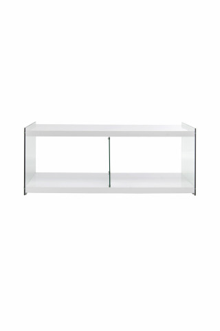 Comoda TV din sticla temperata Elementary alba 120 cm - Img 2