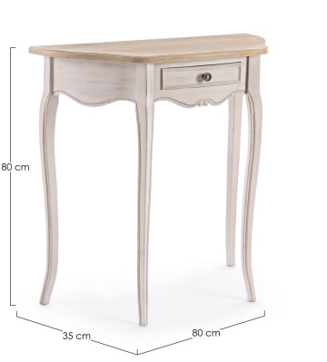 Consolă Clarisse, cu 1 sertar, din lemn de Paulownia, finisaj mat, 80 x 35 x 80 cm - Img 2