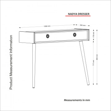 Consola din pal melaminat Nady alba si nuc 120 cm - Img 3