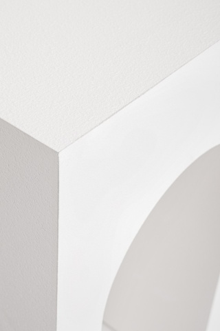 Consolă modelată Rhome, finisaj cu efect material, albă, 120x40x80 cm - Img 3